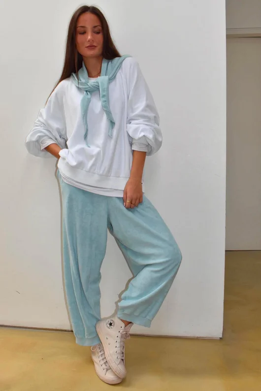 Terry B Relaxed Tapered Jogger Duck Egg